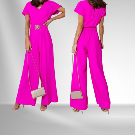 Letni damski kombinezon casualowy z paskiem