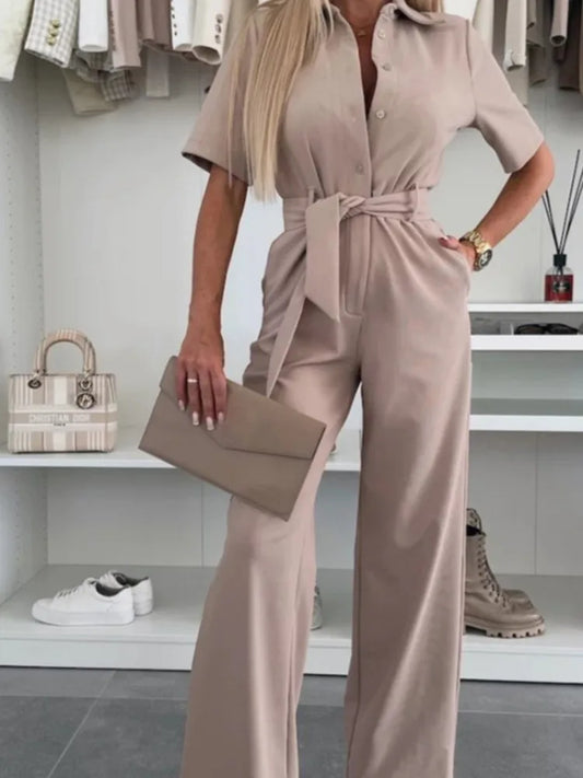 Damski kombinezon codzienny z krótkim rękawem